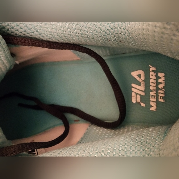 ‼️SOLD‼️ Fila Memory Foam Panorama 9 Running Shoes Grey Aqua Blue Size 8.5 - Picture 3 of 12